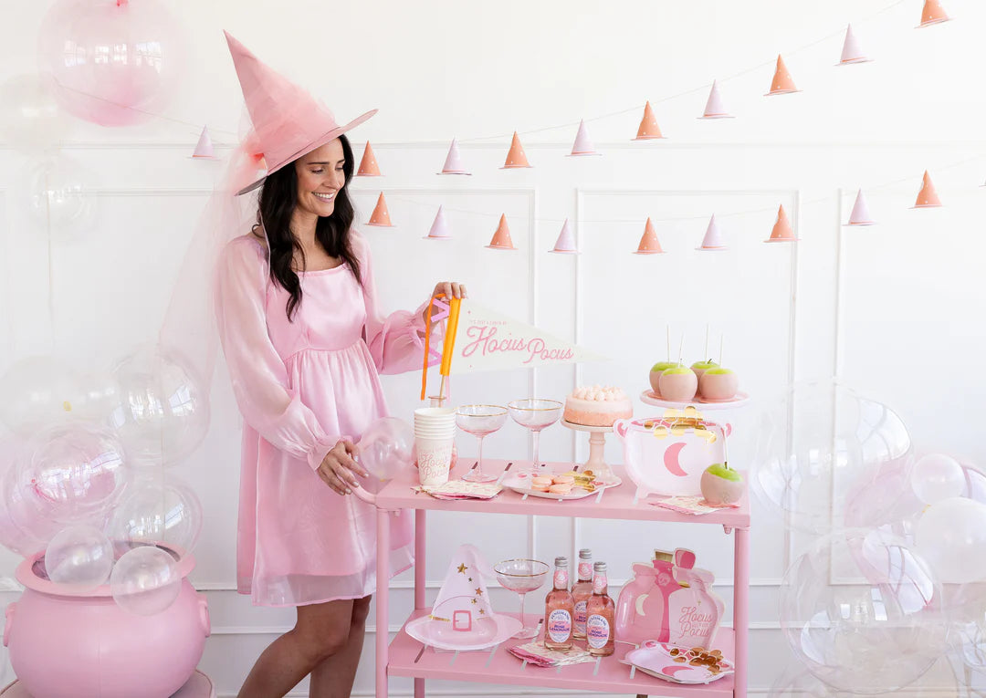 Pink Witch Hat Paper Plate