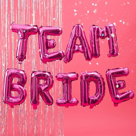 Globos de fiesta de novia del equipo rosa intenso 