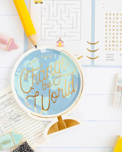Back To School Globe Paper Plate
