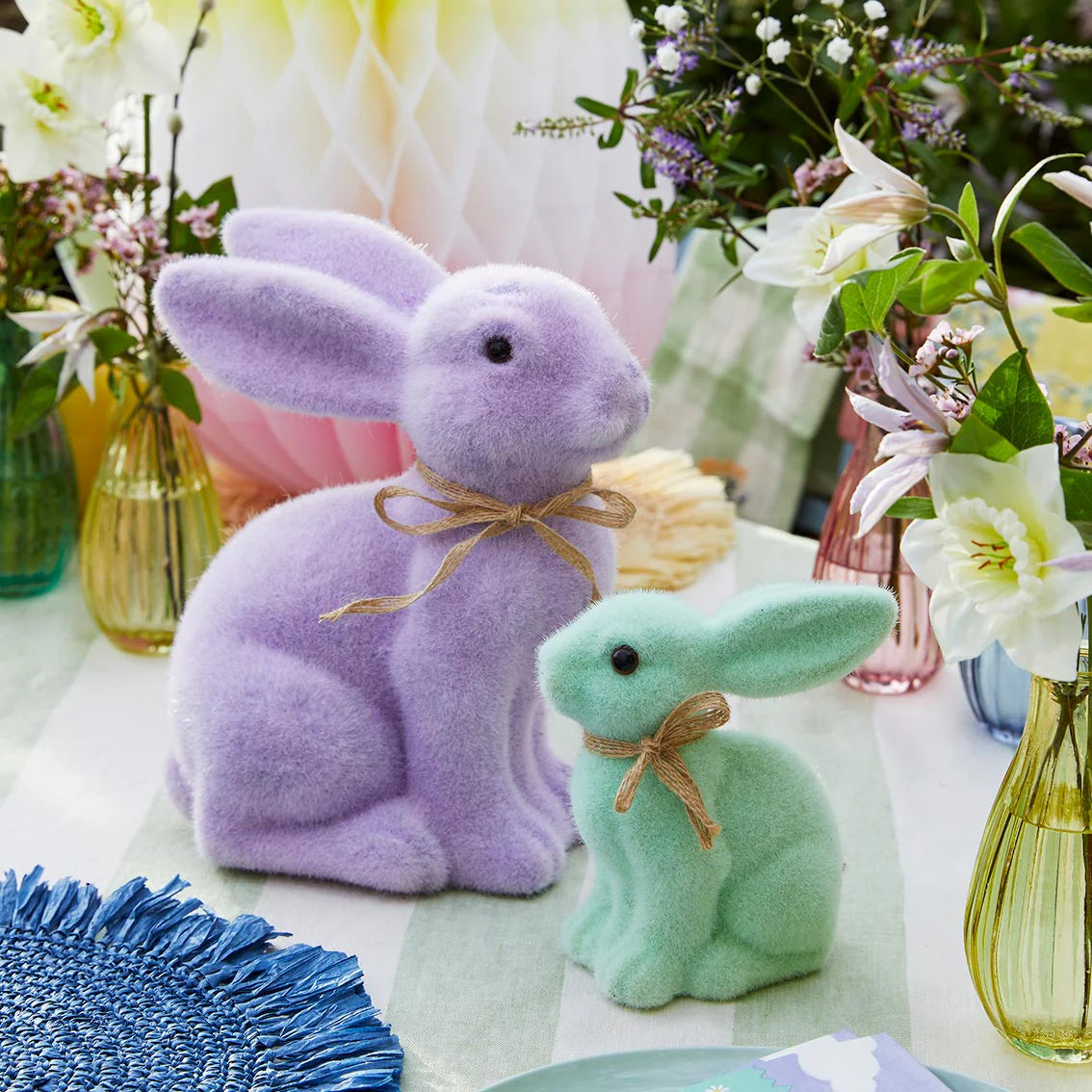 Spring Bunny Lilac Grass Bunny Table Decoration