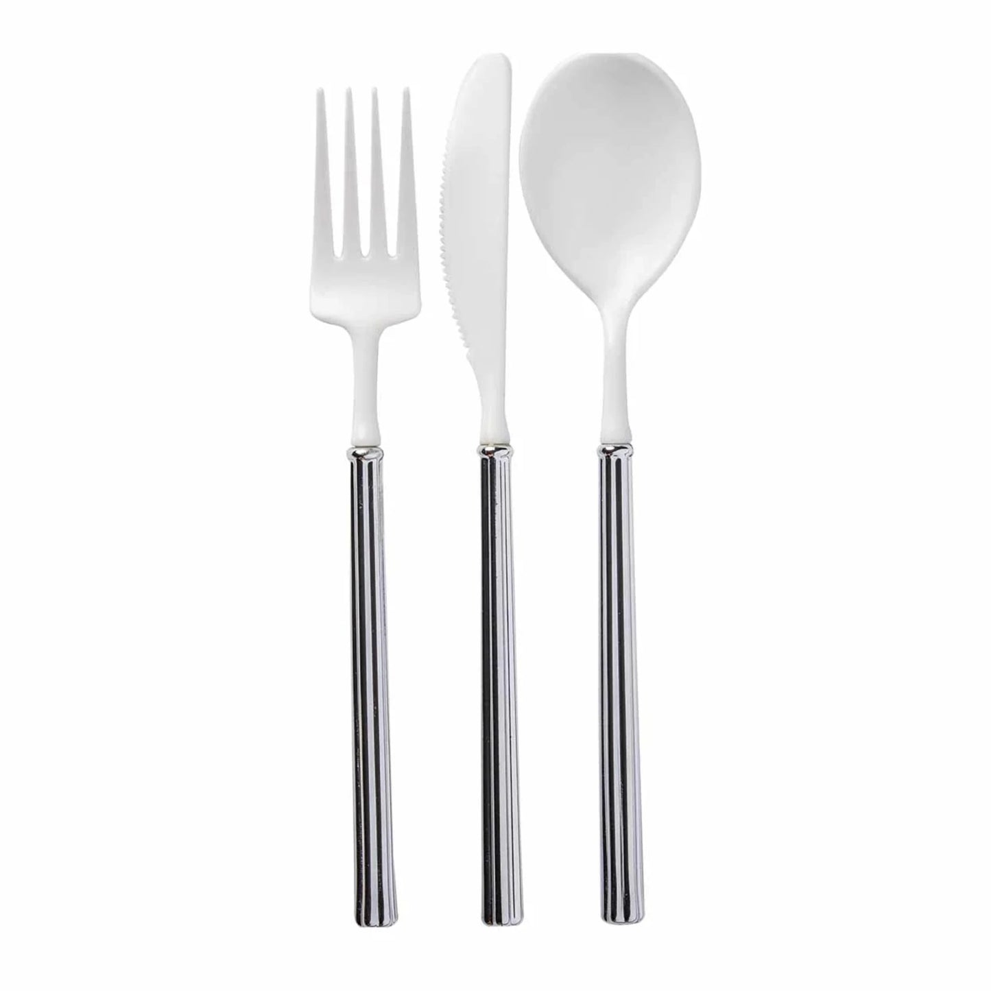 Villa Flatware White/Silver Handle S/24