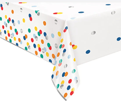 Happy Birthday Dots Rectangular Foil Table Cover