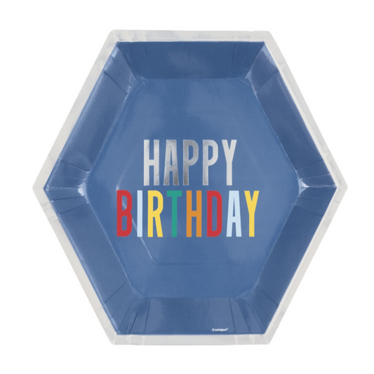 Happy Birthday Dots Hexagon Shaped