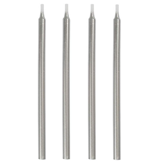 Silver Birthday Candles 5" 12ct