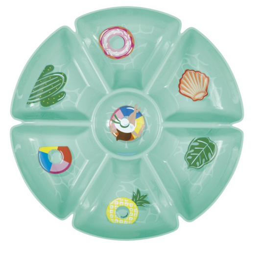 Summer Fun Divided Plastic Serving Tray