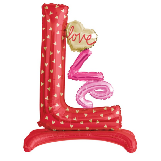 Love Shaped Standing Foil Balloon Centerpiece 39