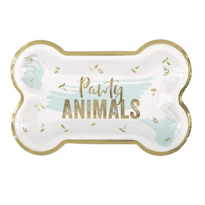 Pawty Animals Bone-Shaped 10" Plates 8ct