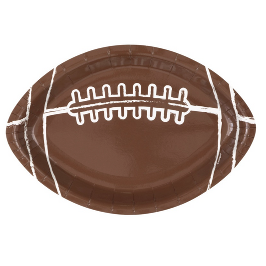 Football Shaped 9.25" Plates 8ct