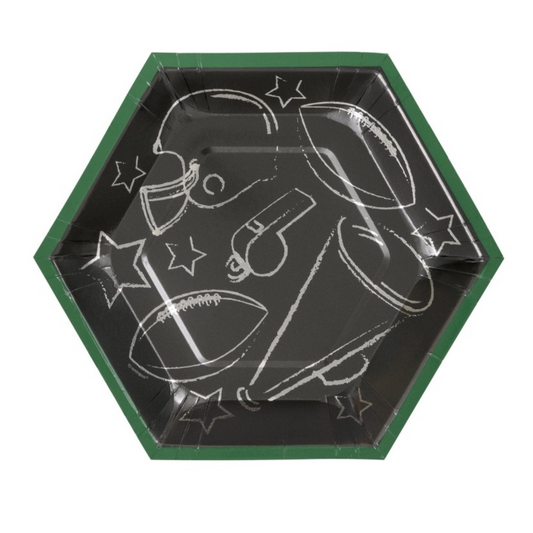 Kickoff Football Hexagon Shaped 8.25" Plates 8ct