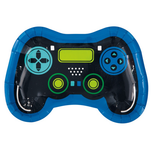 Gamer Birthday Controller Shaped 9.25" Plates 8ct