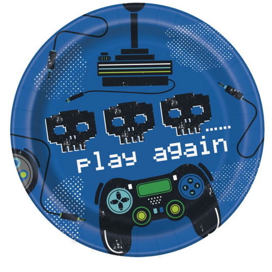 Gamer Birthday Round 7" Dessert Plates 8ct