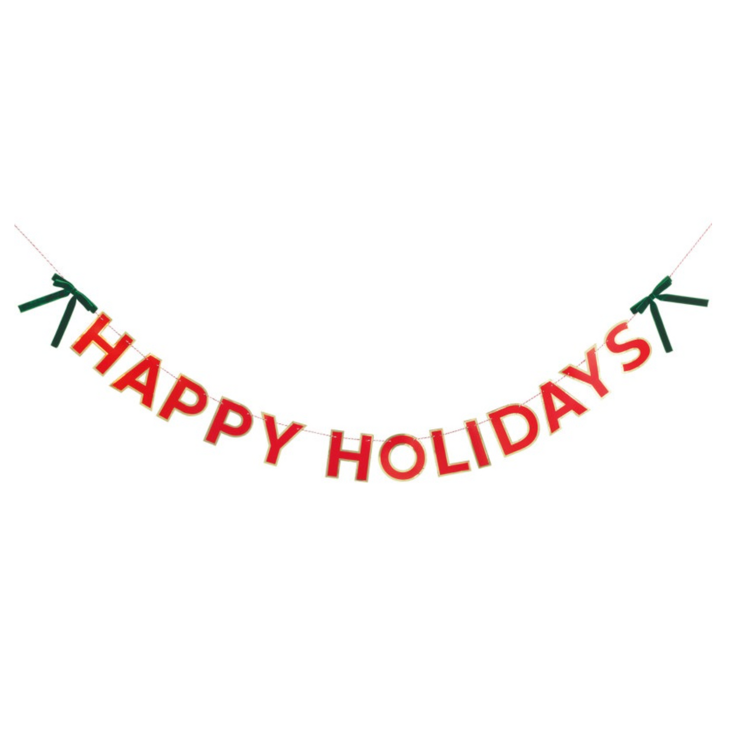Velvet Bow and Diecut "Happy Holidays" Garland