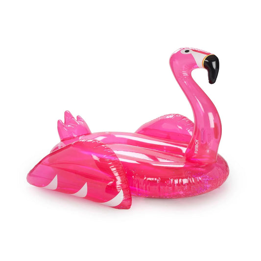 Clear Pink Glitter Flamingo Pool Float