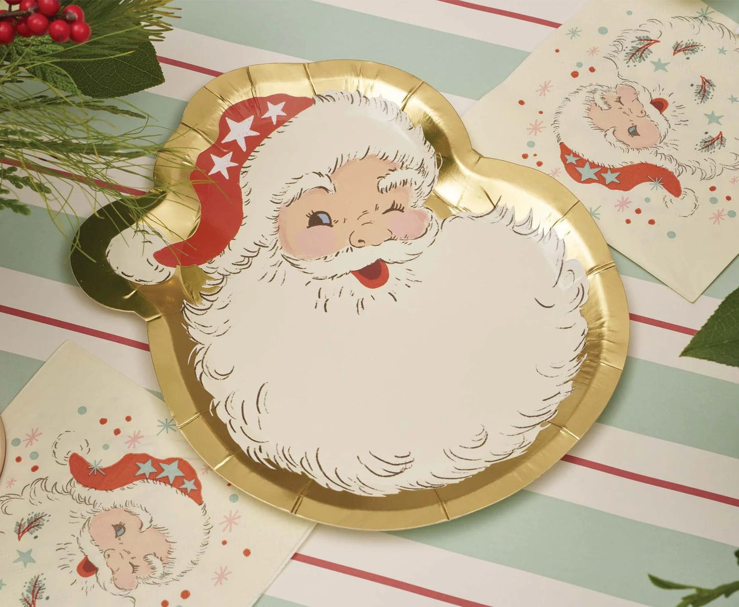 Vintage Santa Cocktail Napkins/20pk