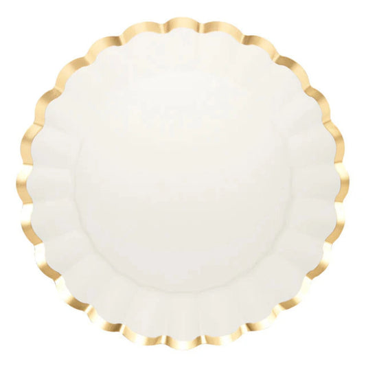 Charger Plate Gold & White/8 pkg