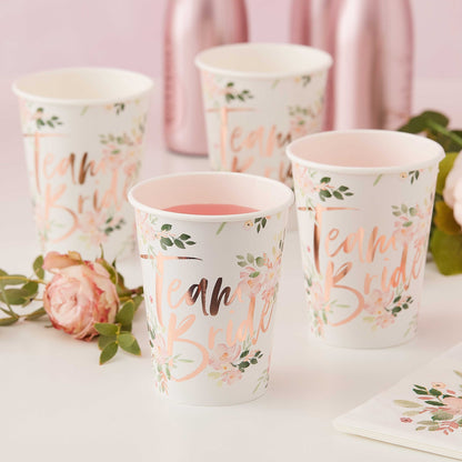 Floral Team Bride Cups