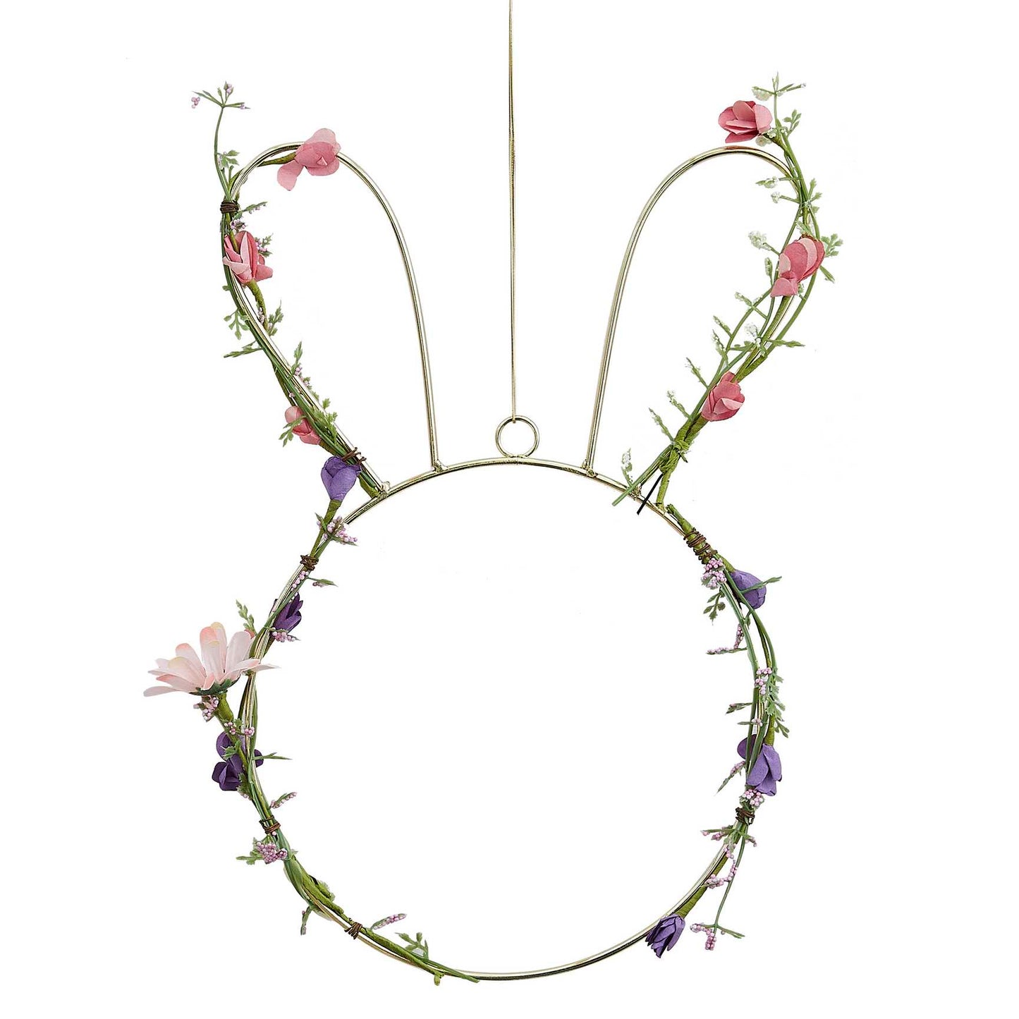 Contemporary Easter Bunny Wreath with Foliage