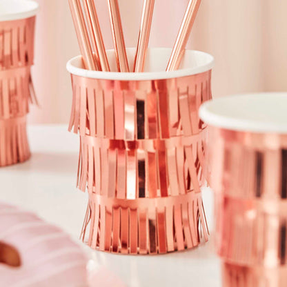 Fringe Rose Gold Paper Cups