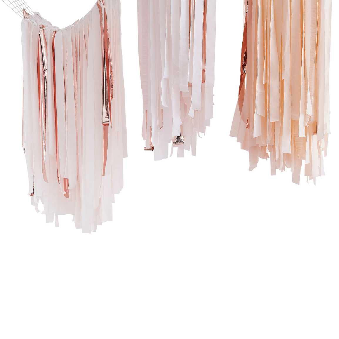 Blush and Rose Gold Streamer Ceiling Decoration