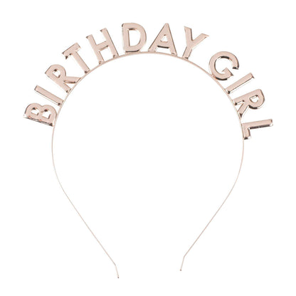 Birthday girl headband rose gold