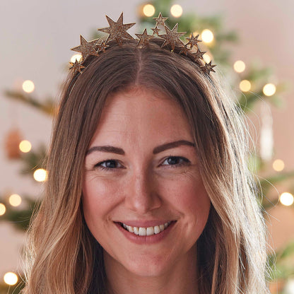 Headband Gold Metal With Stars