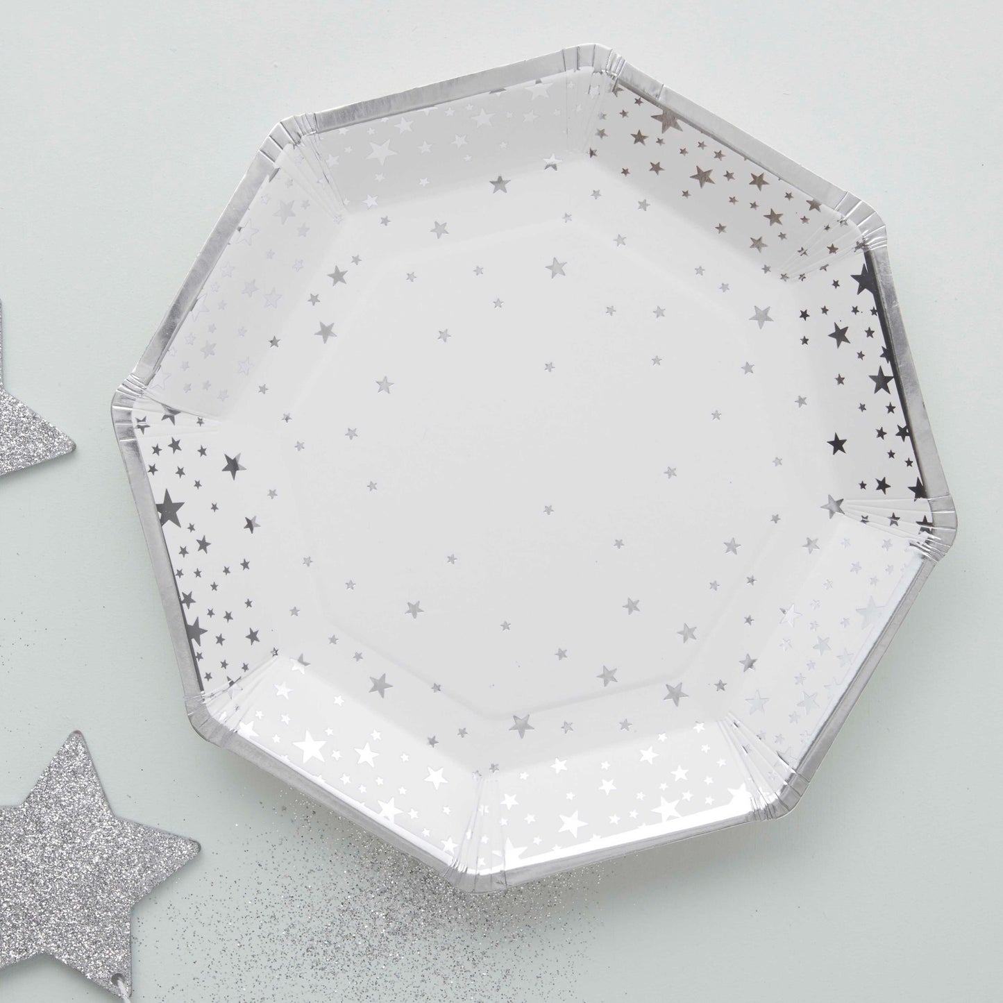 Silver Foiled Star Paper Plates