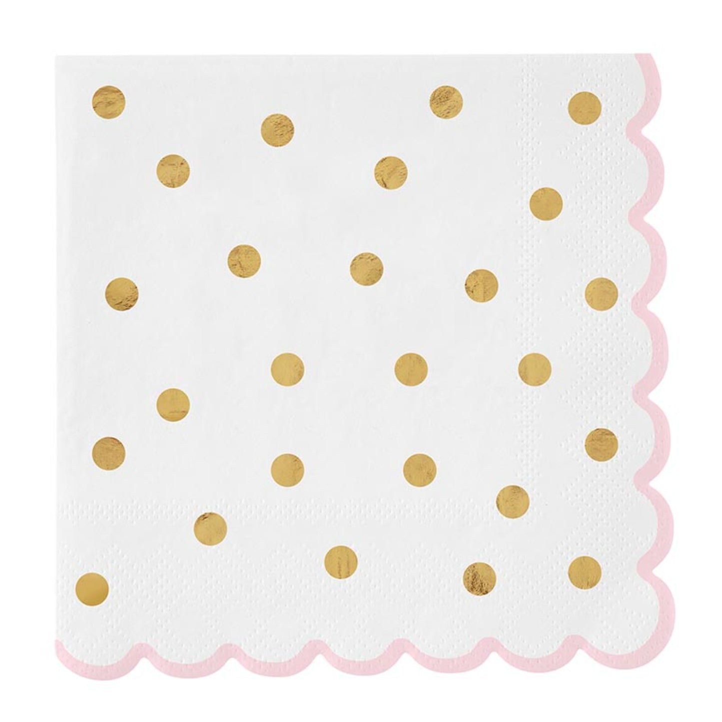 Foil Scallop Napkin - Gold Dot