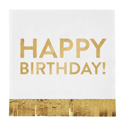 Foil Fringe Napkin- Happy Birthday