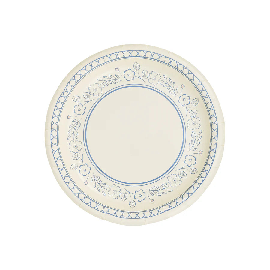 Plato redondo floral de 7"