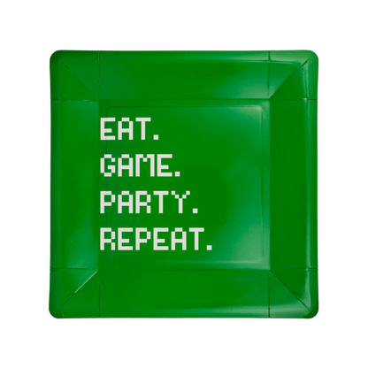 Eat Game Party Square Paper Plate