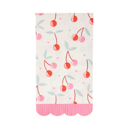 Cherries Fringe Scallop Guest Napkin