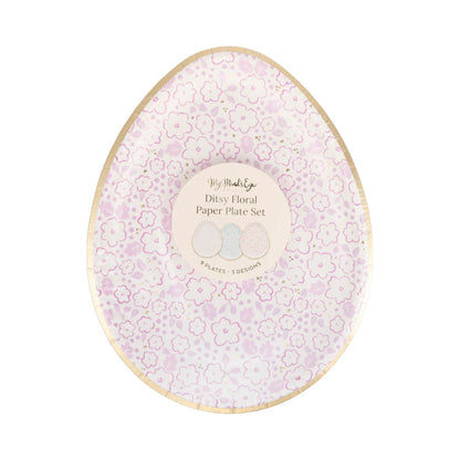 Ditsy Floral Egg Paper Plate Set