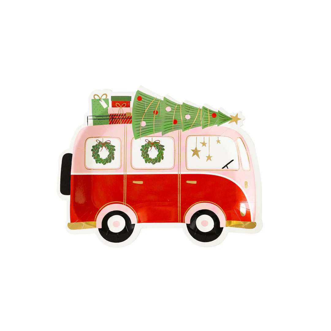 Christmas Van Shaped Paper Plate