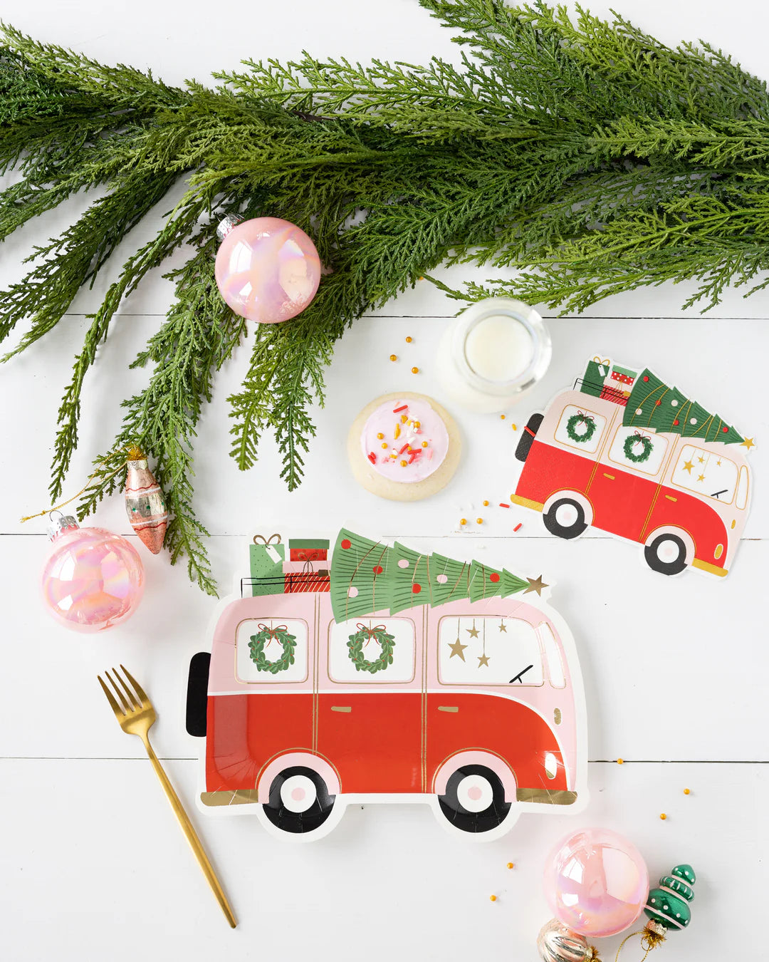 Christmas Van Shaped Paper Plate