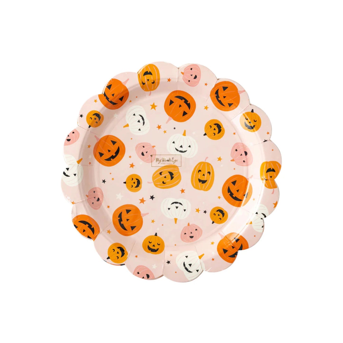 Hey Pumpkin Scattered Pumpkins Paper Plates