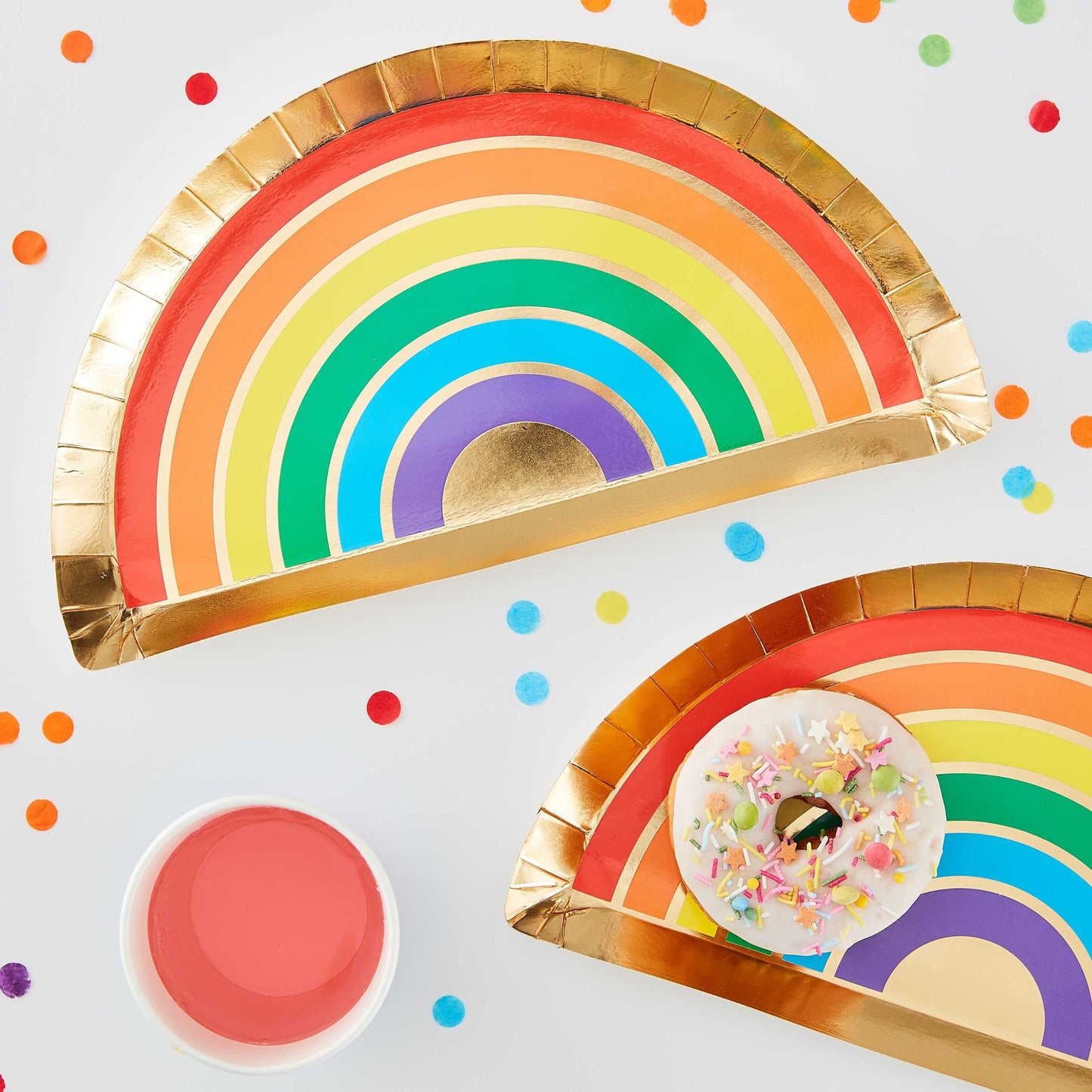 Gold Foiled & Rainbow Paper Plates