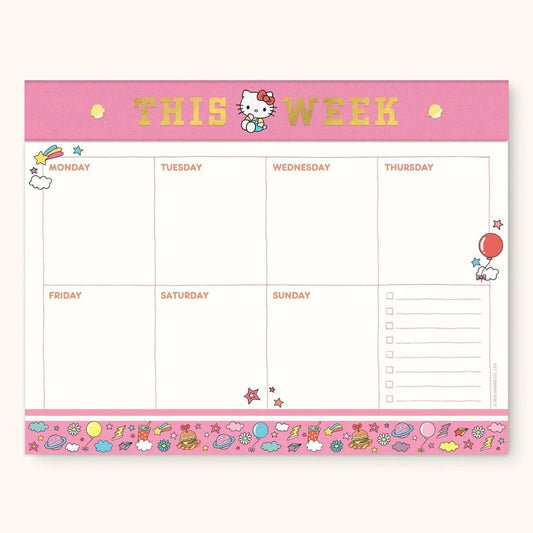 HELLO KITTY COLLEGE LETTERS WEEKLY DESK PAD