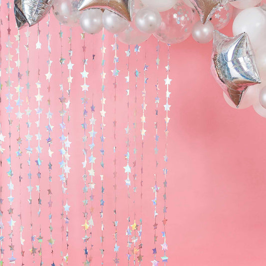 Iridescent Foil Star Hanging Party Backdrop