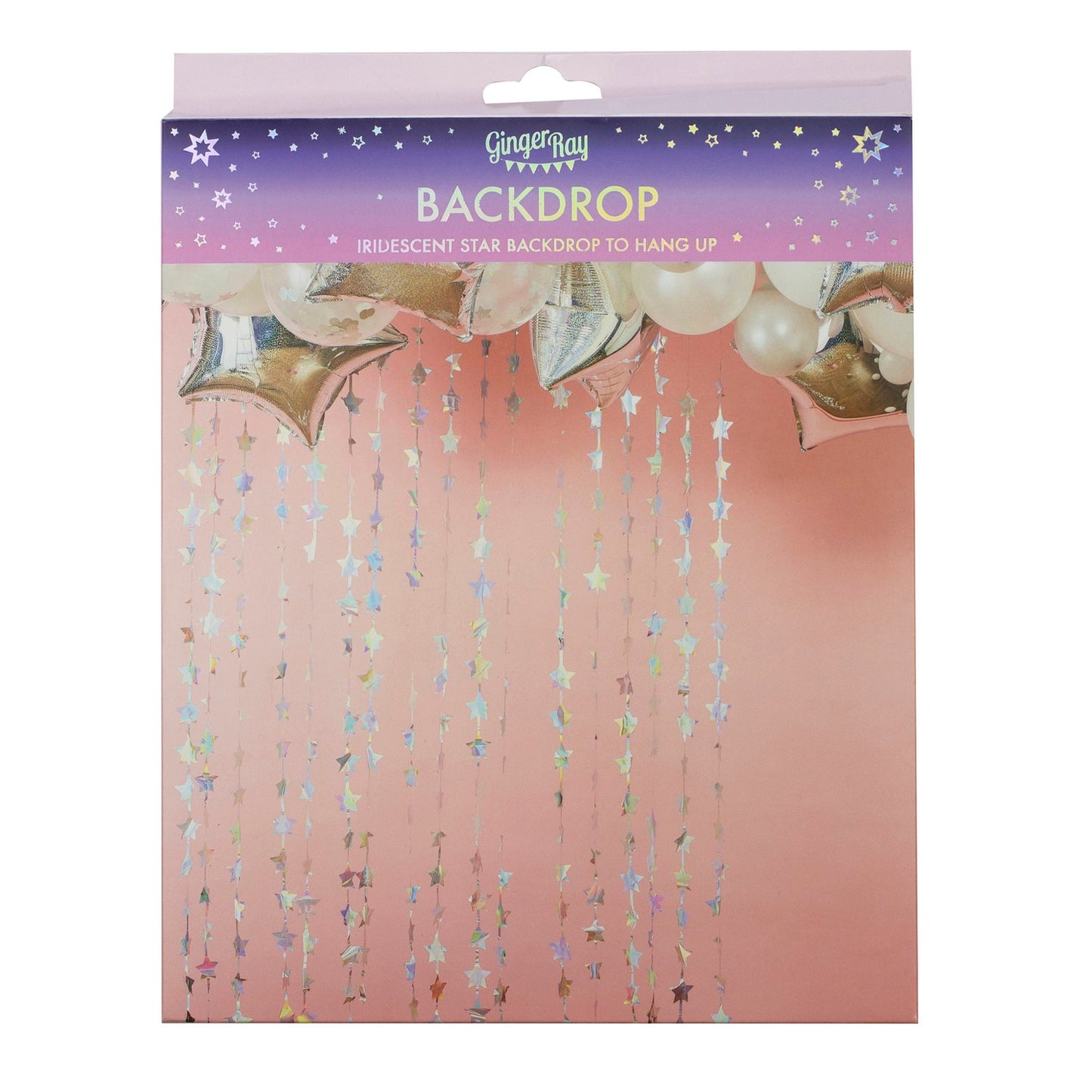 Iridescent Foil Star Hanging Party Backdrop