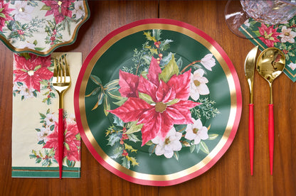 Wavy Dinner Plate Evergreen Floral/8 pkg