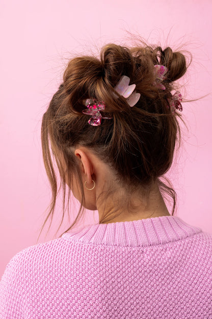 Mini Claw Clips - Pink Confetti - 4
