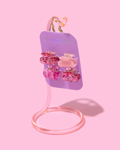Mini Claw Clips - Pink Confetti - 4