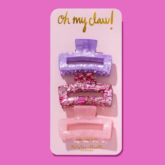 Claw Clip Trio - Pink Confetti - 4