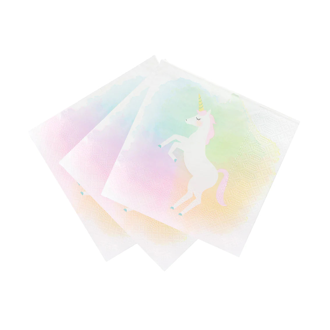 Servilletas de papel reciclables en colores pastel Unicornio - Paquete de 20