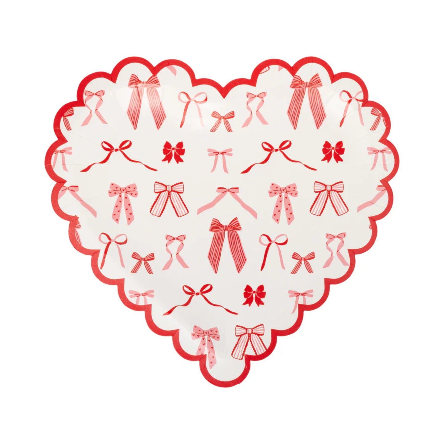 Bow Pattern Scalloped Heart Shapped Plate
