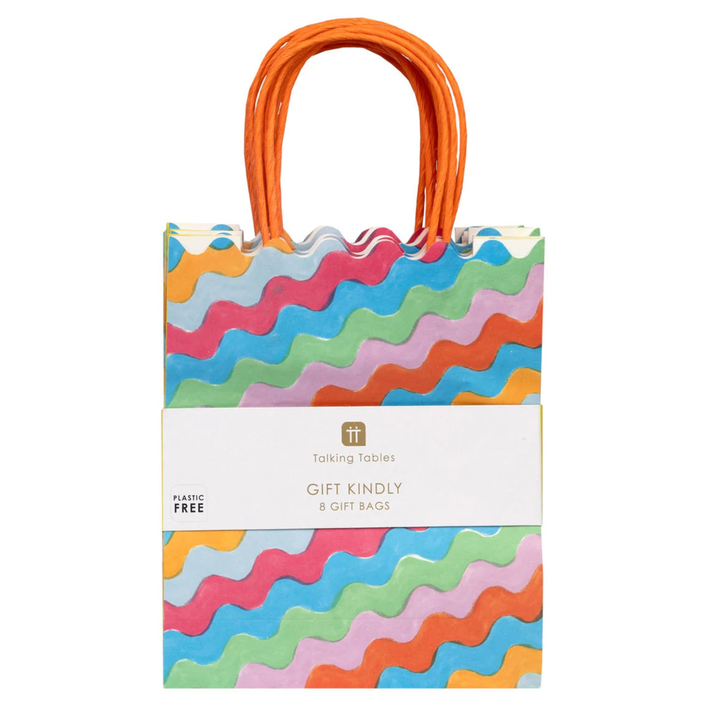 Wavy Multi Colored Paper Gift Bags
