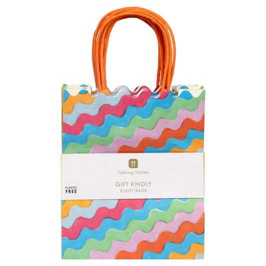 Wavy Multi Colored Paper Gift Bags
