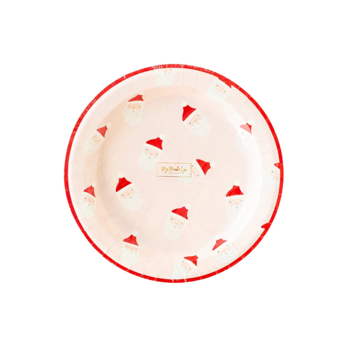 Whimsy Santa Scattered Santa Paper Plate