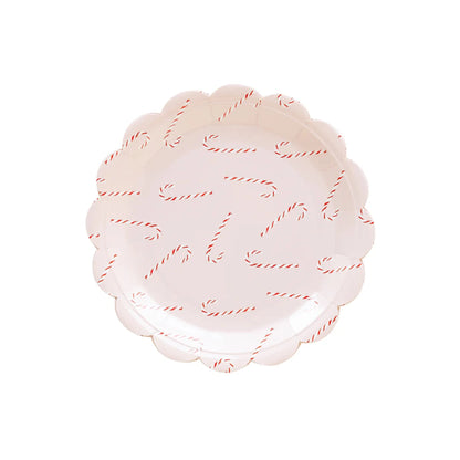 Whimsy Santa Scattered Candy Cane Paper Plate