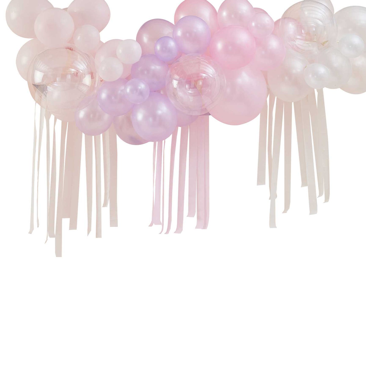 Kit de arco de globos en colores pastel, perla y marfil